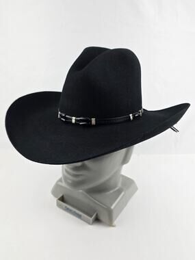 Resistol Cisco 3X Wool Black Cowboy Hat Size 7 R Oval with 4 3/8 Brim USA made